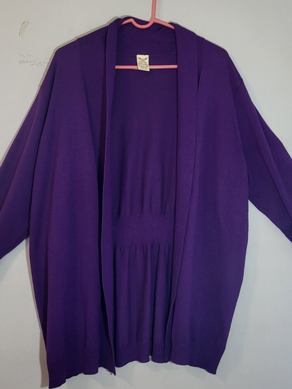 Faded Glory Women’s 3X Purple Open Front Cardigan Plus Size 22W 24W